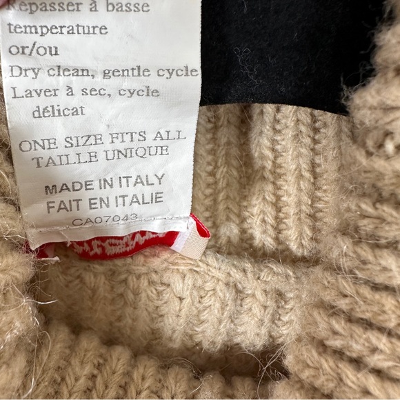 StilEstro Chunky Ribbed Turtleneck Open-Side Sweater Vest | One Size | Tan Vest - Picture 6 of 8